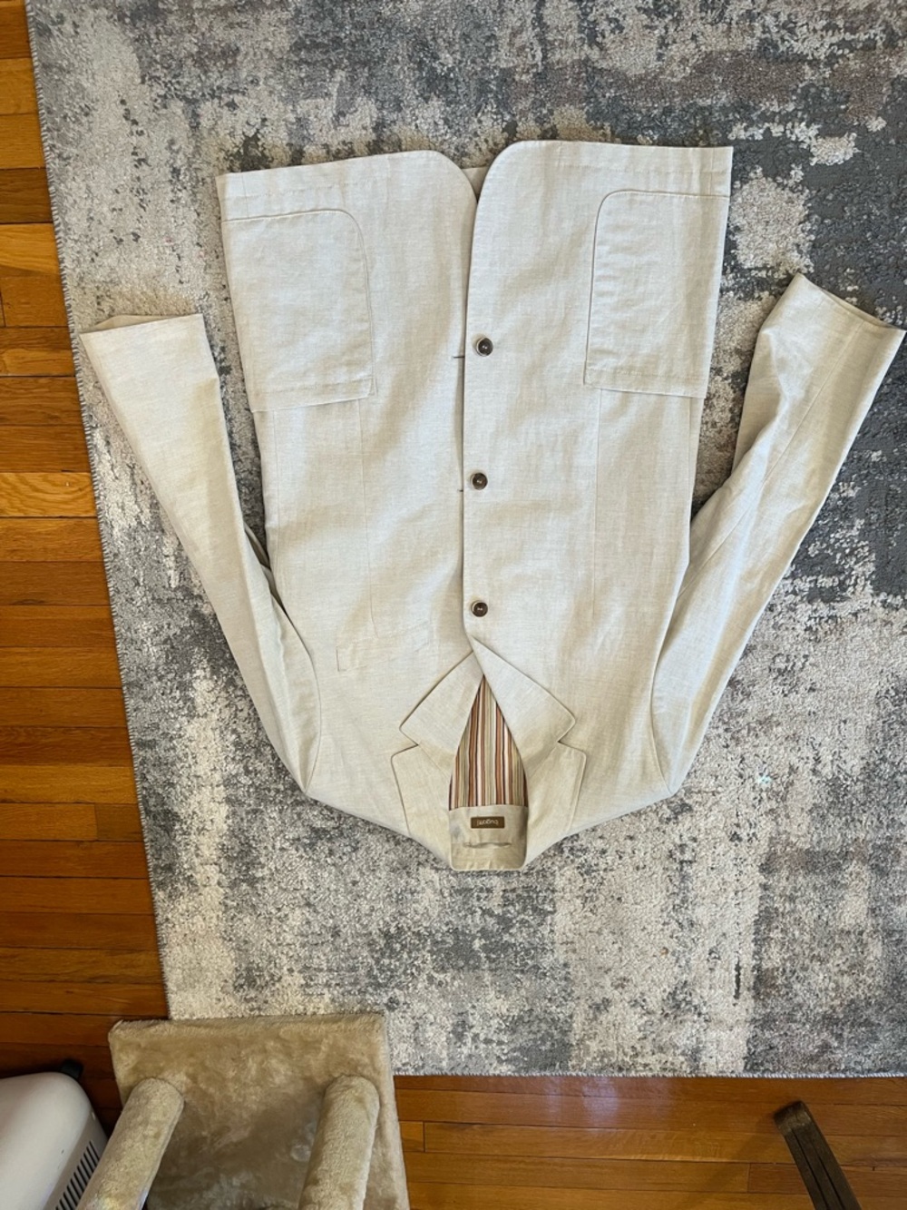 Bugatti Light Beige Linen-Blend Blazer